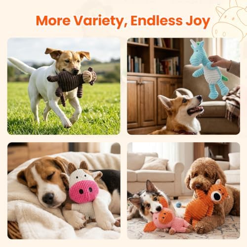 HGB 5 Pack Squeaky Dog Toys for Puppies Small Medium Dogs