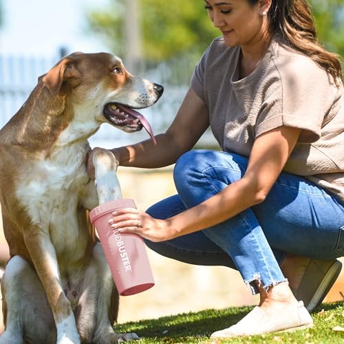 Dexas MudBuster Large Dog Paw Cleaner, Blush, Fits 2.5"-3.5" Wide Paws, Gentle Silicone Bristles for Quick, Easy Cleaning