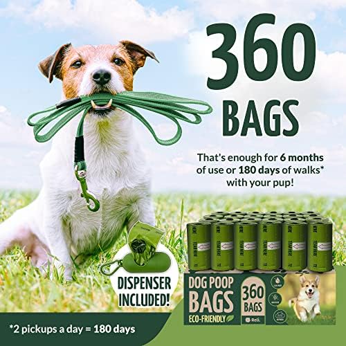 Reli. Poop Bags Rolls | Dog Poop Bags for Dogs (360 Count)