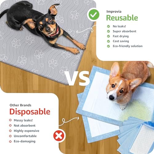 IMPROVIA® Extra-Large Waterproof Dog Mat - Jumbo Washable Playpen Floor Protector, Non-Slip Pet Pad, Heavy-Duty 65"x48"