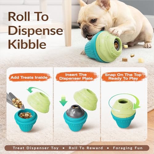 KADTC L, 3-in-1, Frozen Treat Dog Toy, Kibble Dispenser & Chew & Lick Ball