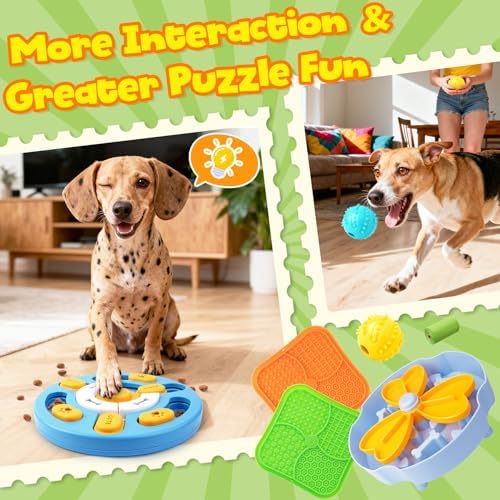 Forfon Slow Feeding Enrichment Set with Lick Mat & Puzzle Toy