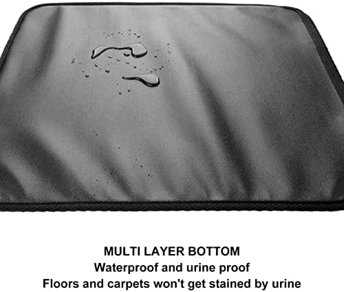 ASHATA Cat Litter Mat, Double Layer Design Urine Proof Trapper Mat for Litter Boxes, Double Layer EVA Litter Trapping Mat for Kitten, Easy to Clean Scatter Control (Black)