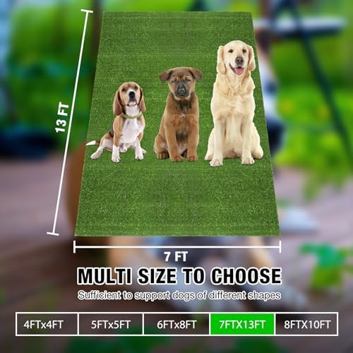 GLOBREEN Pet Artificial Grass 7 FT X 13 FT, Fake Grass Turf Carpet
