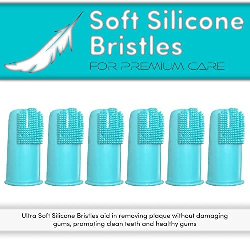 H&H Pets Dog Finger Toothbrushes - Professional Pet Finger Dental Brush Set for Dogs Puppies Cats, Soft Bristles, Size Large 8 Count
