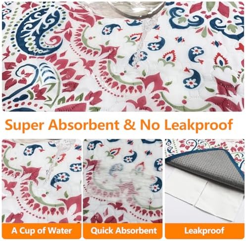 Mozin Washable Pee Pads for Dogs, 2 Pack Super Absorbent Reusable Puppy Pads Waterproof, Leak-Proof & Non-Slip Whelping Pad for Potty Training, Playpens, Crates, Floors, Beds, and Couches 31"x36"