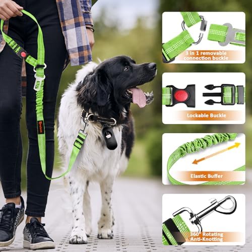 Laqibak Removable Dog Seat Belt Harness for Car, 3 in 1 Pet Seatbelt Leash