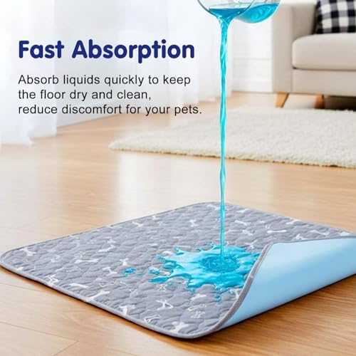 Pee Pads with Pheromones, Elite Pads for Cats, Washable Pee Pads for Dogs, Leak-Proof & Anti-Slip Pet Training Pad for Home & Travel(White, M: 23.6" × 15.7")