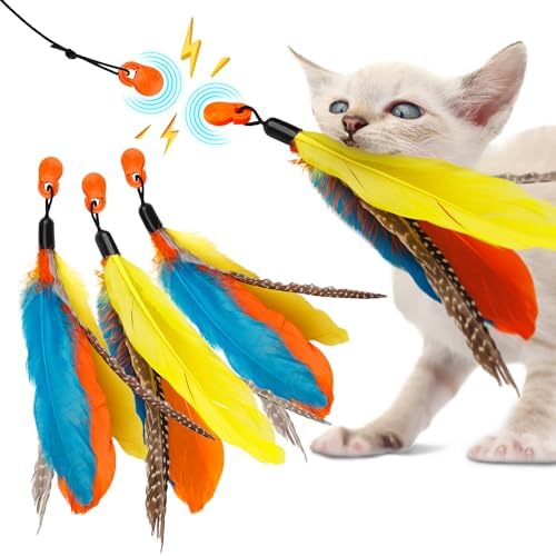 Cat Amazing Snatch Feathers Replacement Pack - 3 Magnetic Feather Attachments for The Snatch Magnetic Wand - Cat Toy Feathers – Cats Can Really Catch!