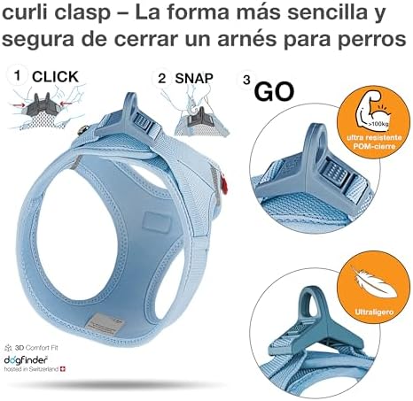 Vest Harness curli Clasp Air-Mesh SkyBlue 3XS
