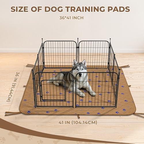 Fostanfly Washable Dog Pee Pads, Ultra-Absorbent, 36"x41"-2 Pack, Brown