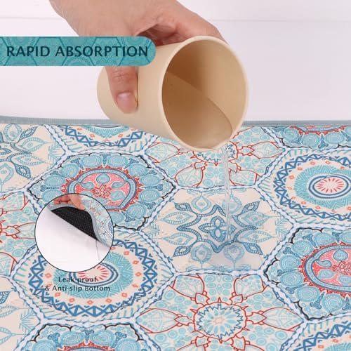 IEUUMLER Washable Pee Pads for Dogs Extra Large 71" x 71", 1 Pack Non-Slip & Waterproof Whelping Pad, Reusable Puppy Potty Training Pad for Playpen EU007 (Green Medallion, 71"X71"-1pcs)