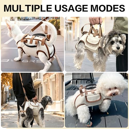 YAODHAOD Hands Free Dog Backpack Carrier for Small Dogs, Breathable Pet Carrier with Adjustable Straps,Portable Shoulder Carrier Sling Backpack for Hiking, Camping, Walking, Cycling (Brown, S)