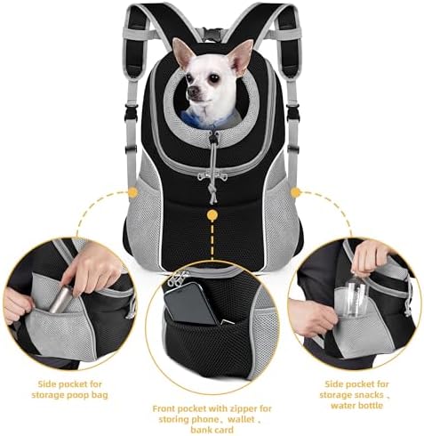 WOYYHO Pet Dog Carrier Backpack, Ventilated Small Dog Front Backpack