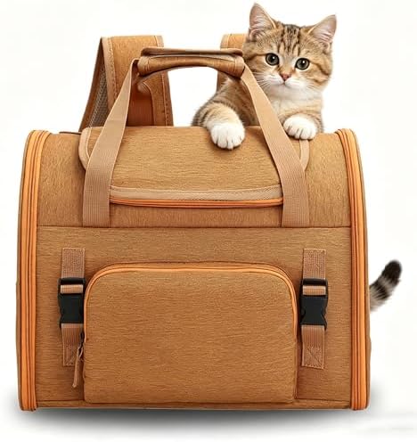 Pet Carrier Backpack, Expandable & Collapsible, Breathable Mesh Design, Portable Travel Bag for Large/Medium/Small Dogs, Cats & Puppies