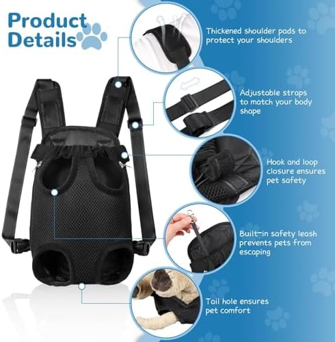 YUDODO Pet Dog Carrier Backpack Adjustable Front Carrier for Small Dog Cat