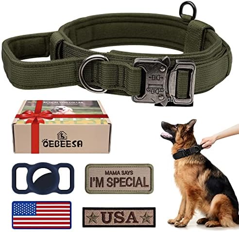 Tactical Dog Collar with Handle, Heavy Duty for Large Dogs