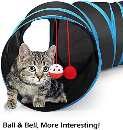 Pawaboo Cat Tunnel, Cat Tunnels for Indoor Cats, S-Shape Foldable Cats Tube