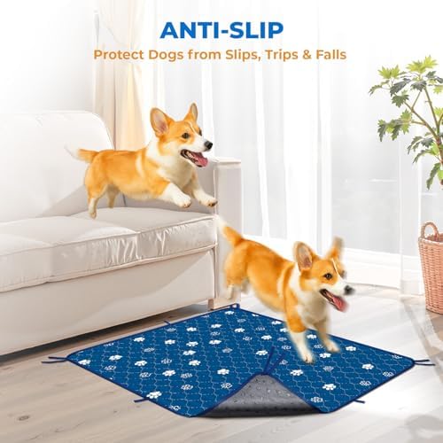 Fostanfly Washable Pee Pads for Dogs, Ultra-Absorbent, 2 Pack 36"x41" Blue