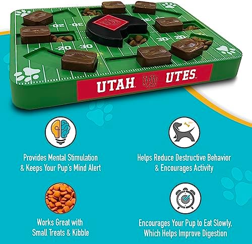 Pets First NCAA Utah Utes Puzzle Toy, Puzzle Treat Dog Toy, Interactive Dog Treat Toy, Dog Puzzle Feeding Slow Toy