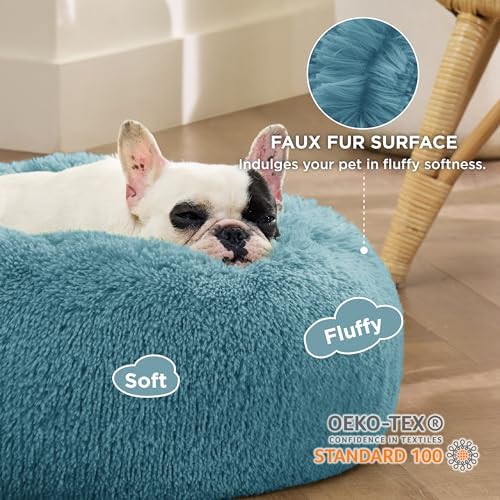 Bedsure Calming Small Dog Bed Donut Washable Cat＆Puppy Bed,23 inches