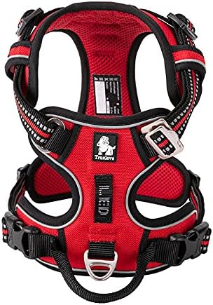 WINHYEPET True Love No Pull Dog Harness Extra Reflective Pet Harness for Small Medium Large Dogs Adjustbale for Running Walking Padded Soft Mesh Vest Easy Control TLH56512(Red,XL)