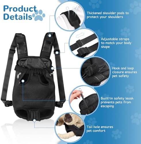 YUDODO Pet Dog Carrier Backpack Adjustable Front Carrier for Small Dog Cat