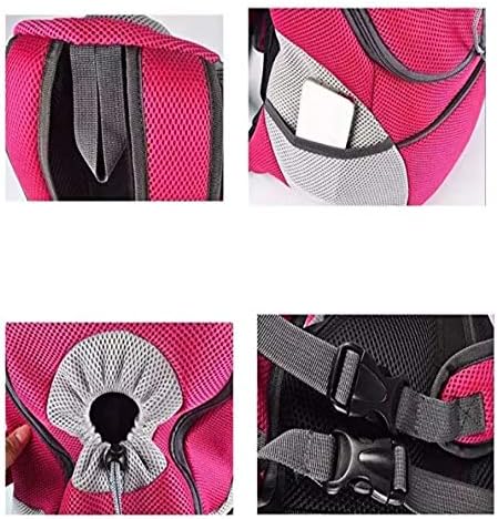 TWC Dog Cat Pet Carrier Backpack Carrier Bag with Opening for Neck and Head (Pink, Black and Blue) (Pink)