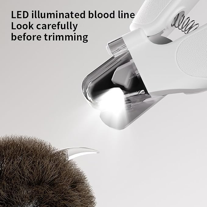 2 in 1 Nail Clippers with Grinder for Dog & Cat, Electric Rechargeable Claw Trimmer with LED, Safety Guard & Long Battery Cordless-Quiet Grooming for Pets, with 1 Hair Remover Glove