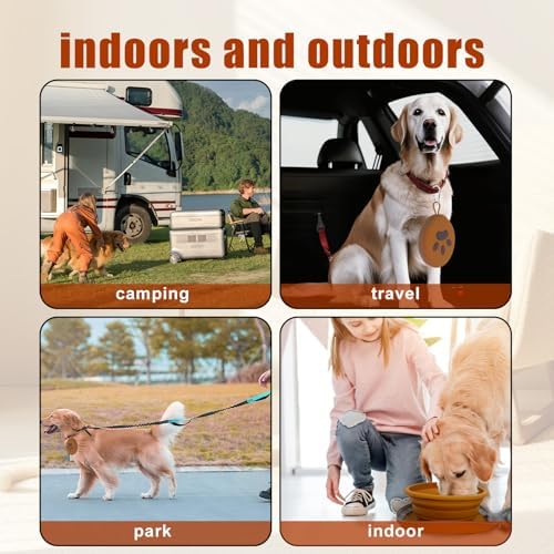 2-in-1 Collapsible Dog Travel Bowl Portable Silicone Carabiner