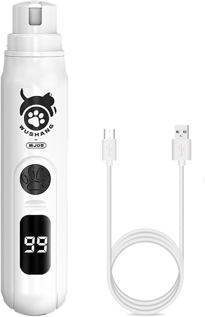 Dog Nail Trimmer, Cat Nail Clippers, Nail File, Fast, Silent, No Fright, Electric Nail Grinder (Black)