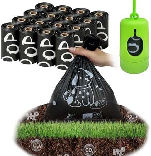 Biodegradable Dog Poop Bags 13×9in 240 count with Free Dispenser