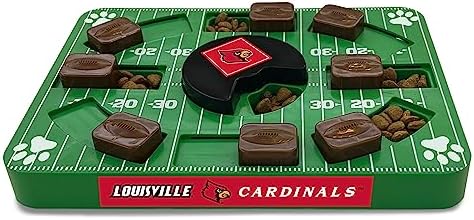 Pets First NCAA Louisville Cardinals Puzzle Toy, Puzzle Treat Dog Toy, Interactive Dog Treat Toy, Dog Puzzle Feeding Slow Toy