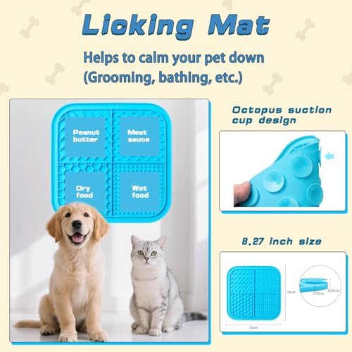 5 in 1 Dog Puzzle Toy Set for Slow Feeding and Puppy IQ Training, Stimulating Cognitive Anxiety Relief and Keeping Dog Busy, Pet Interactive Toy, Treat Dispensing Ball and Lick Mat for Flur