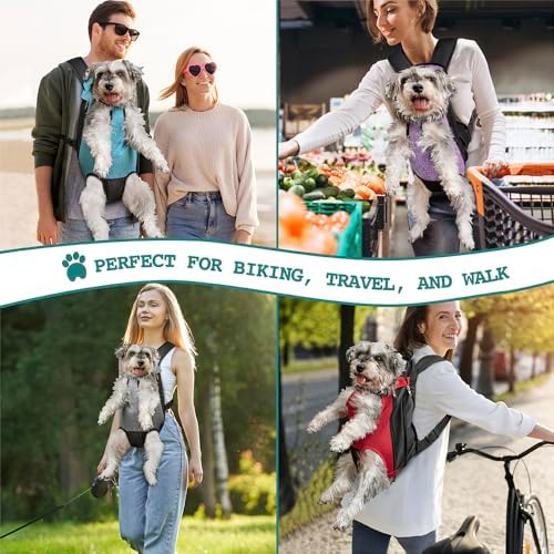 PetAmi Dog Carrier Backpack, Adjustable Pet Cat Front Carrier Backpack, Ventilated Dog Chest Carrier for Hiking Camping Travel, Sling Bag for Small Medium Dog Cat Puppies, Small, 5-9 lbs, Sea Blue