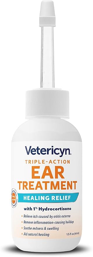 Vetericyn Ear Care Relief Kit for Dogs and Cats. Includes Triple-Action Ear Treatment for Relief from Ear Infection, Irritation, Redness, Plus Plus Ear Rinse for Routine Ear Cleaning