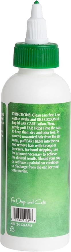 Bio-groom Ear-Fresh Dog Grooming Ear Powder – Cat & Dog Ear Cleaner, Dog Bathing Supplies, Puppy Wash, Cruelty-Free, Made in USA, Ear Powder for Dogs – 24 g 2-Pack