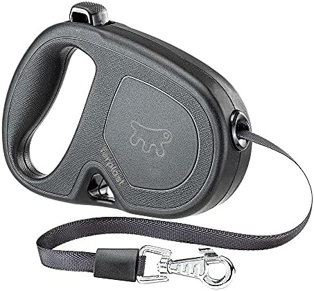 Ferplast Retractable Dog Lead Extendable Dog Leash Dogs Flippy ONE Tape S, Extendable Tape, 4 m, max 15 kg, Black
