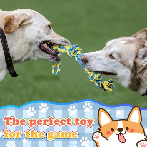 Wettarn 15 Pcs Dog Rope Toys for Medium Large Dogs, Heavy Duty Tug Toys