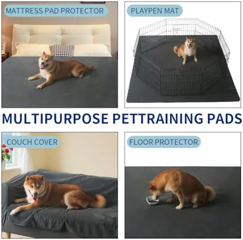2Pack Washable Pee Pads for Dogs 48x48 Inch, Fast Absorbent Puppy Pads Reusable, Waterproof, Non Slip, Quick Dry Dog Pads for Puppy Training Whelping