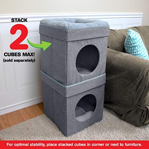 Kitty City Indoor Cat Cube Furniture, Gray Cube