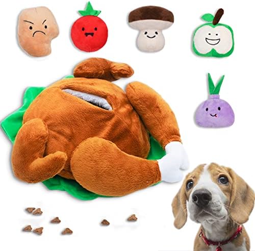 Thanksgiving Dog Toy, Hide and Seek Turkey Puzzle for Small Dogs