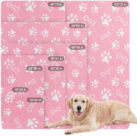 BEAUTYZOO 4 Pack Washable Pee Pads for Dogs,Reusable Puppy Pads 24x36 Pink