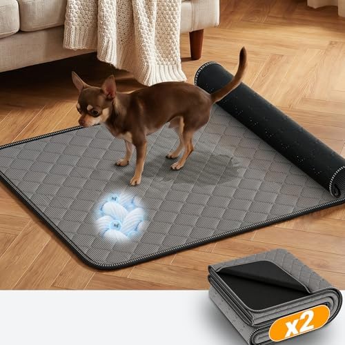[ Odor Control ] Washable Puppy Pee Pads, Rapid Soak-Up, 18" x 24", 2 Pack