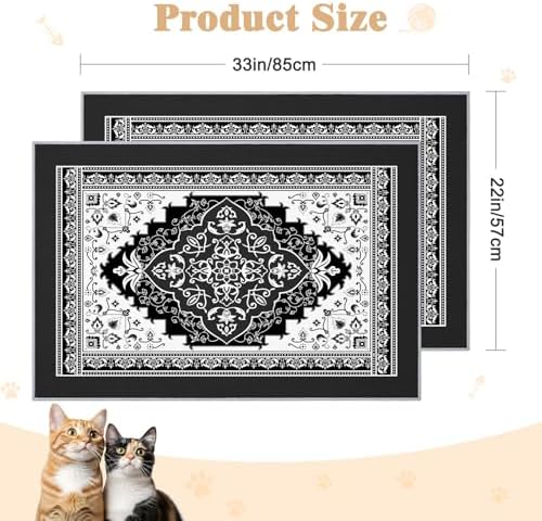Bienbee Cat Litter Mat, 2 Pack 33" x 22" Machine Washable for Litter Boxes