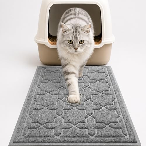 Yimobra Cat Litter Mat, Waterproof Litter Trapping Mat, 24x20, Dark Grey