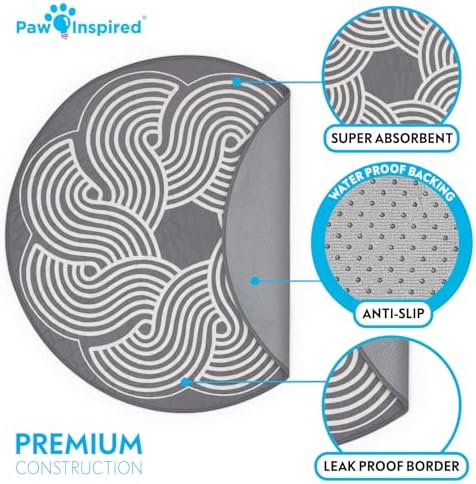 Paw Inspired Round Designer Dog Pads, Dark Brown, 36 Inch Size, 2 Pack