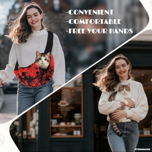 COEQINE Gothic Dog Carrier Sling 10-15 Lbs Bag for Small Puppy Pet Cats