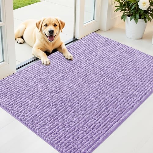 OLANLY Dog Door Mat for Muddy Paws 44x32, Extra Absorbent Chenille Mud Mat