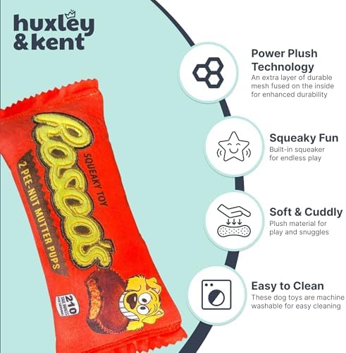 Huxley & Kent Power Plush Squeaky Dog Toy, Roscos, Small